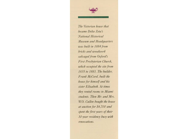 Origins of the Victorian house that became Delta Zeta's home